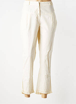 Pantalon 7/8 țesătură poplin mărime normală bej RHUM RAISIN femeie