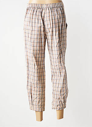 Pantalon 7/8 țesătură poplin mărime normală bej RHUM RAISIN femeie