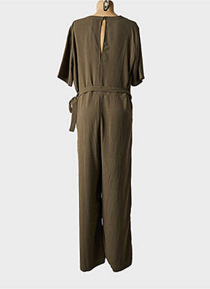 Salopetă-pantalon țesătură crep mâneci scurte verde CREAM femeie