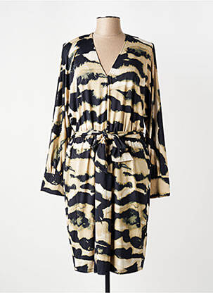 Rochie midi mâneci lungi mâneci lungi bej K.F FASHION femeie