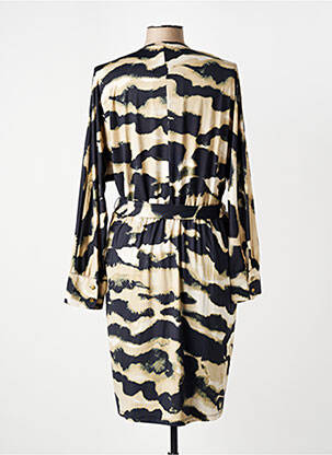 Rochie midi mâneci lungi mâneci lungi bej K.F FASHION femeie