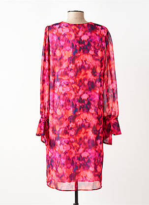 Rochie midi croială fluidă mâneci lungi roz MARC AUREL femeie