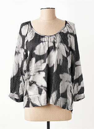 Bluză țesătură poplin mâneci 3/4 negru CREAM femeie
