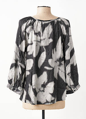 Bluză țesătură poplin mâneci 3/4 negru CREAM femeie