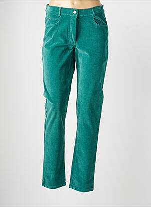 Pantalon slim talie elastică mărime normală verde FRANCE RIVOIRE femeie
