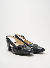 Pantofi cu toc țesătură satinată toc de 4 la 6 cm negru OMBELLE femeie