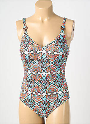 Costum de baie dintr-o singură piesă imprimeu fantezie top sutien modelat albastru GENIUS femeie