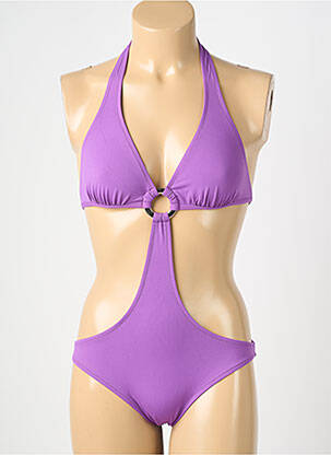 Costum de baie dintr-o singură piesă elasticitate violet GENIUS femeie