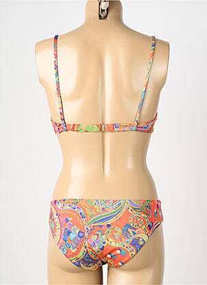 Costum de baie din două piese elasticitate sutien cupe întregi cu decolteu înalt portocalie GENIUS femeie