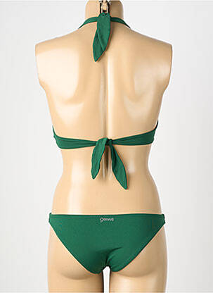 Costum de baie din două piese elasticitate sutien cupe întregi cu decolteu înalt verde GENIUS femeie