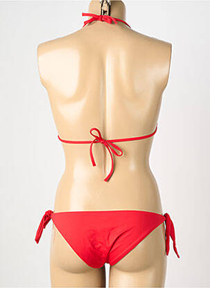 Costum de baie din două piese elasticitate top triunghiuri roșu GENIUS femeie