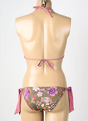 Costum de baie din două piese elasticitate top triunghiuri verde GENIUS femeie