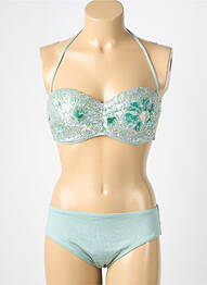Costum de baie din două piese top bentiță top bentiță albastru GENIUS femeie