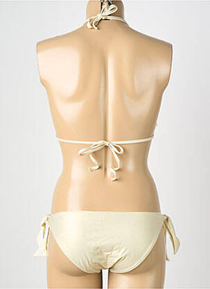 Costum de baie din două piese elasticitate top triunghiuri bej GENIUS femeie
