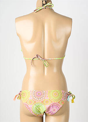 Costum de baie din două piese elasticitate top triunghiuri verde GENIUS femeie