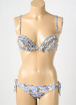 Costum de baie din două piese elasticitate top sutien modelat albastru GENIUS femeie