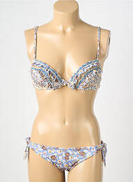Costum de baie din două piese elasticitate top sutien modelat albastru GENIUS femeie