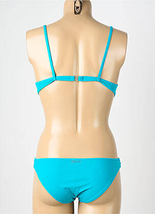 Costum de baie din două piese elasticitate top sutien push-up albastru GENIUS femeie