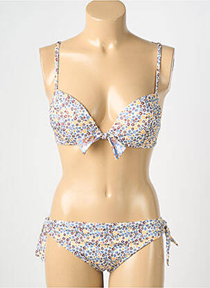 Costum de baie din două piese elasticitate top sutien push-up galben GENIUS femeie