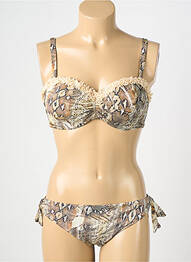 Costum de baie din două piese elasticitate top sutien modelat maro GENIUS femeie