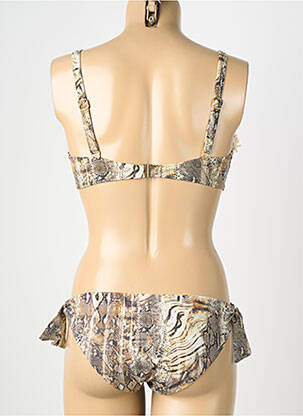 Costum de baie din două piese elasticitate top sutien modelat maro GENIUS femeie