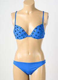 Costum de baie din două piese top sutien modelat top sutien modelat albastru GENIUS femeie