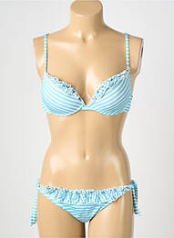 Costum de baie din două piese elasticitate top sutien modelat albastru GENIUS femeie
