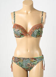 Costum de baie din două piese elasticitate top sutien modelat verde GENIUS femeie
