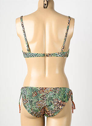 Costum de baie din două piese elasticitate top sutien modelat verde GENIUS femeie