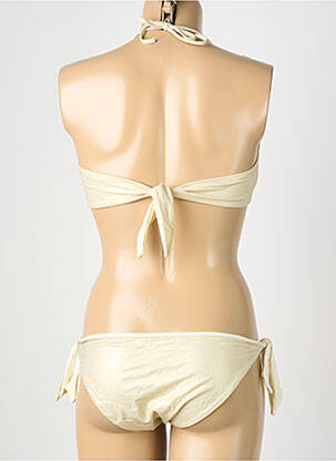 Costum de baie din două piese elasticitate top bentiță bej GENIUS femeie
