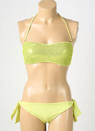Costum de baie din două piese elasticitate top bentiță verde GENIUS femeie