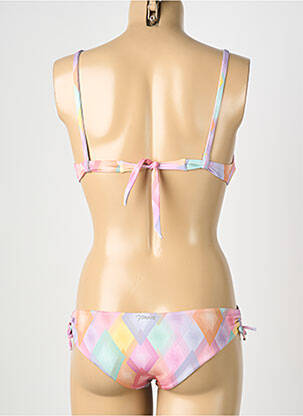 Costum de baie din două piese elasticitate sutien balconet cu decolteu înalt violet GENIUS femeie