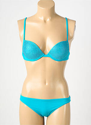 Costum de baie din două piese elasticitate top sutien modelat albastru GENIUS femeie