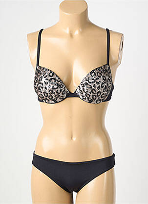 Costum de baie din două piese elasticitate top sutien modelat negru GENIUS femeie