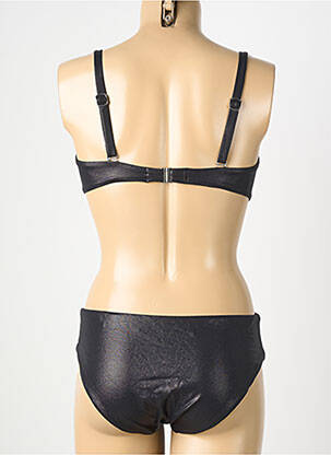 Costum de baie din două piese elasticitate sutien cupe întregi cu decolteu înalt negru GENIUS femeie