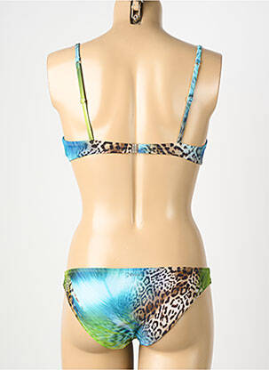 Costum de baie din două piese elasticitate sutien cupe întregi cu decolteu înalt verde GENIUS femeie