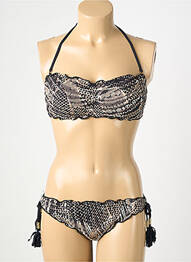 Costum de baie din două piese elasticitate top bentiță negru GENIUS femeie