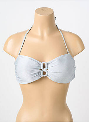 Sutien de costum de baie elasticitate top bentiță gri GENIUS femeie