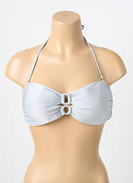 Sutien de costum de baie elasticitate top bentiță gri GENIUS femeie
