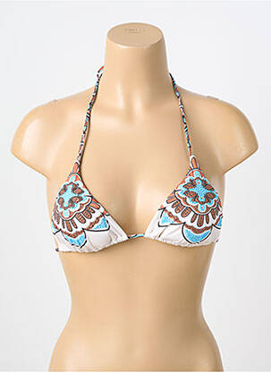 Sutien de costum de baie elasticitate top triunghiuri alb GENIUS femeie