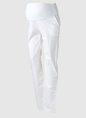 Pantalon maternitate subțire alb BALLOON femeie