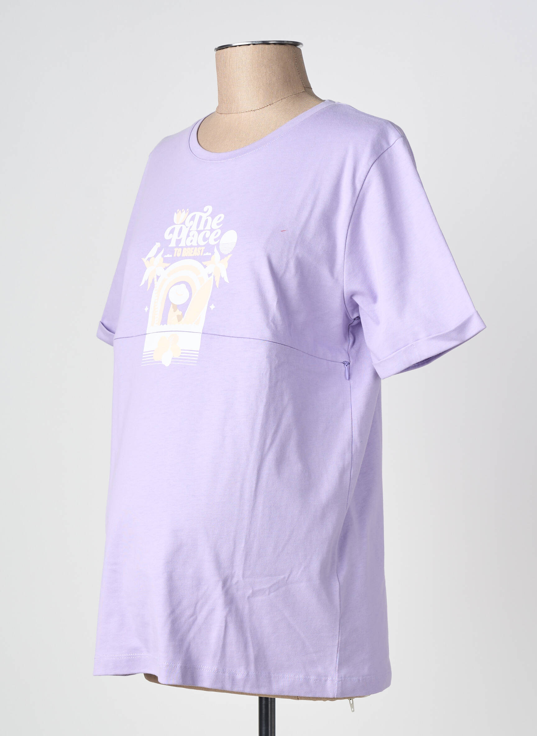 Tricou / top maternitate croială cambrată violet YOU & MILK femeie