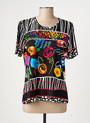 Tricou elasticitate mâneci scurte negru GRIFFON femeie