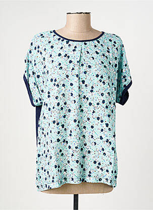 Tricou guler rotund mâneci scurte albastru GRIFFON femeie