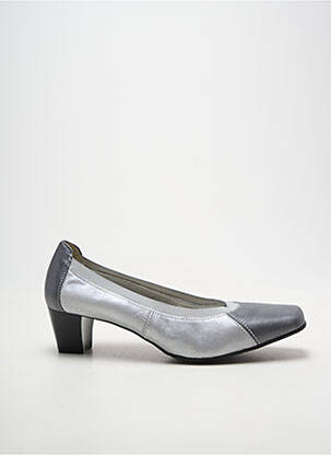 Pantofi cu toc vârf pătrat toc de 4 la 6 cm argintiu PEDI GIRL femeie