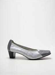 Pantofi cu toc țesătură satinată toc de 4 la 6 cm argintiu PEDI GIRL femeie