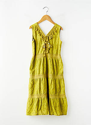 Rochie lungă fără mâneci fără mâneci verde FANNY LOOK fată