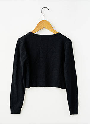 Vestă cu mâneci lungi croială dreaptă negru FANNY LOOK fată