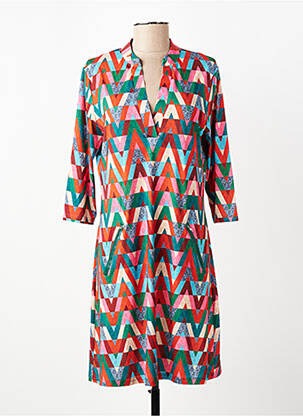 Rochie scurtă mâneci 3/4 mâneci 3/4 portocalie VEGA'S femeie