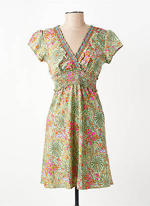 Rochie scurtă mâneci scurte mâneci scurte verde ALLER SIMPLEMENT femeie